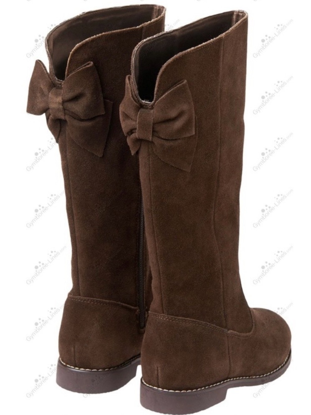 Gymboree Girls’ Chocolate Brown Genuine Suede Knee Boots with Bow Accent Size 11 - Picture 4 of 11